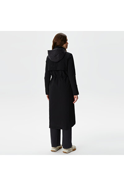 Lacoste Kadın Kapüşonlu Baskılı Siyah Mont