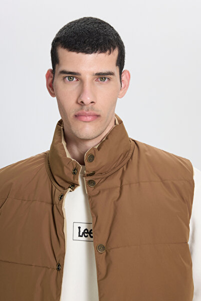 Lee Regular Fit Normal Kesim Çift Kullanımlı Deve Tüyü Şişme Yelek