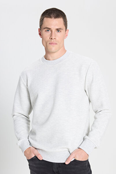 WRANGLER Regular Fit Normal Kesim Bisiklet Yaka Gri Melanj Sweatshirt