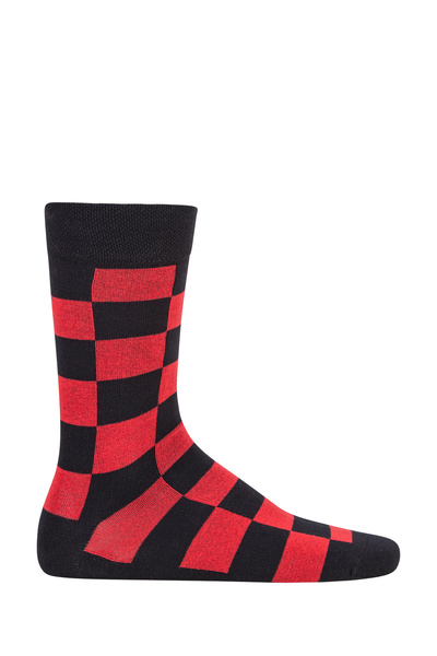 NORTH ICE Черни мъжки карирани чорапи