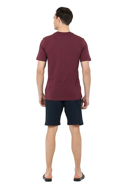 Damat طقم شورت Ds Loungewear باللون الأحمر الداكن