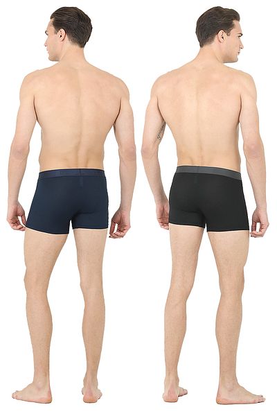 D'S Damat Ds Damat Soft Cotton Boxers 2 Pack BLACK - ΣΚΟΥΡΟ ΜΠΛΕ