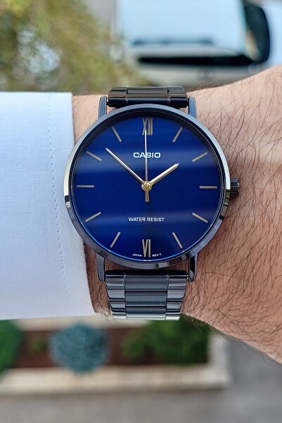 Casio Kadranı Lacivert Kordonu Siyah Renk 2 Yıl Garantili Erkek Kol Saati