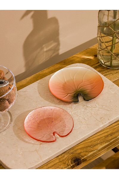 LC Waikiki Lcw Home Light Beige Patterned Glass Bowl Set of 2 16 cm