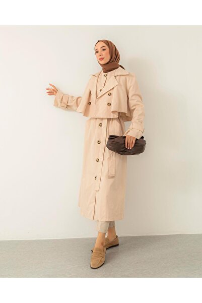 Meri Store Ceket Detaylı Çift Parça Taş Trençkot
