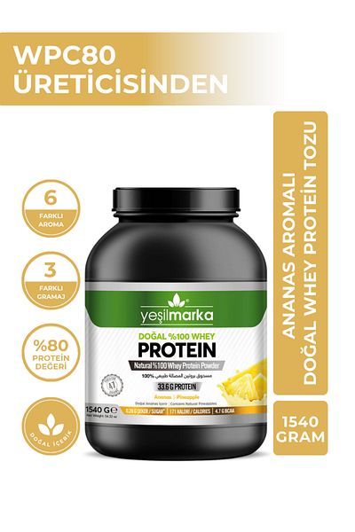 yeşilmarka Pineapple 1540g Natural Whey Protein Powder - From Domestic Manufacturer to Consumer