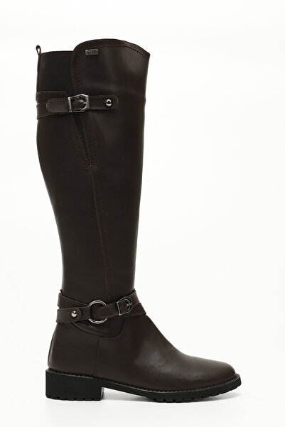 GÖNDERİ(R) Dámské/dívčí hnědé starožitné boty s gumovou podrážkou na zip