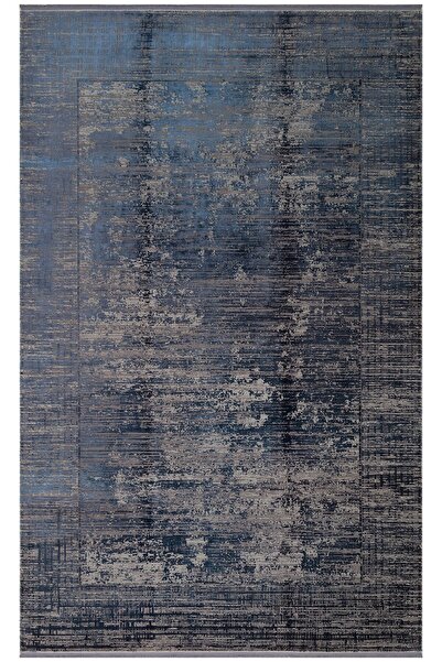 Eko Halı FRESCO DYED FSD 02 NAVY Overdyed Yüksek Alçak Dokulu Özel Işıltılı Y...