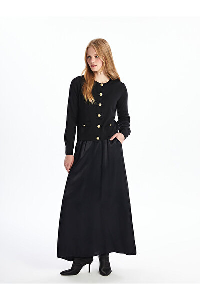 LC Waikiki Women's Knitwear Cardigan - Crew Neck, Solid Long Sleeve