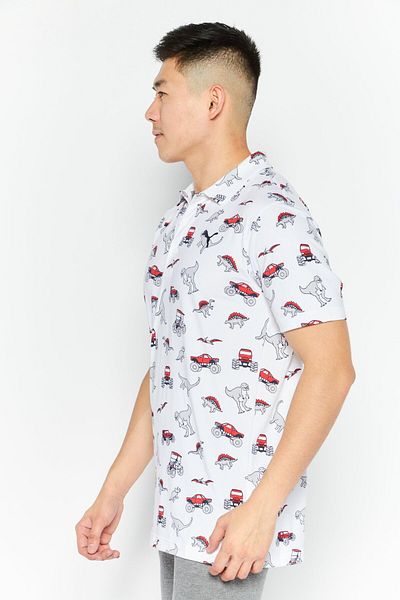 Puma Men Sportswear Fit Short Sleeve Outdoor Polo Shirt, White Combo