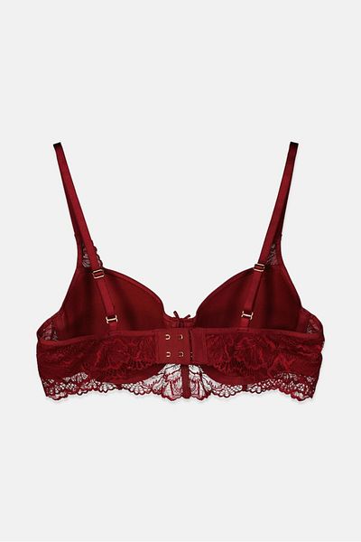 Tchibo Women Lightly Padded Wired Bra, Maroon