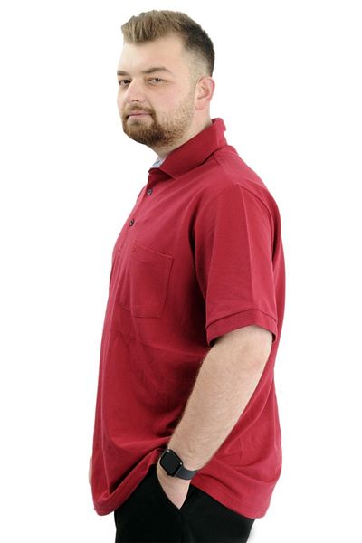 ModeXL Ανδρικό μπλουζάκι Mode Xl Oversize Polo Neck Pocket Classic Pike 20552 Claret Red