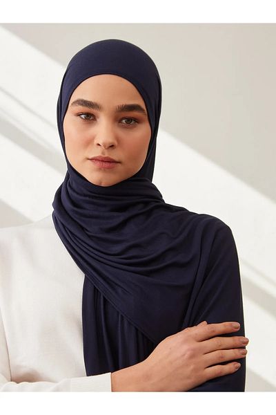 Femple Modest Premium Navy Blue Jersey Shawl - Hijab 180x70 cm