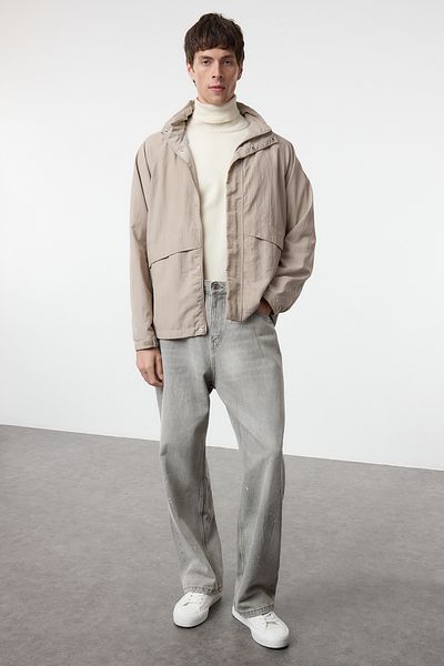 Trendyol Collection Πέτρινη κανονική εφαρμογή Εποχιακό παλτό αντιανεμικό & αδιάβροχο μπουφάν TMNAW25MO00037