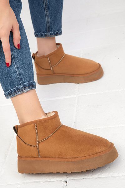 SOHO Tan Suede Dámské boty - 19761 Model Bootie