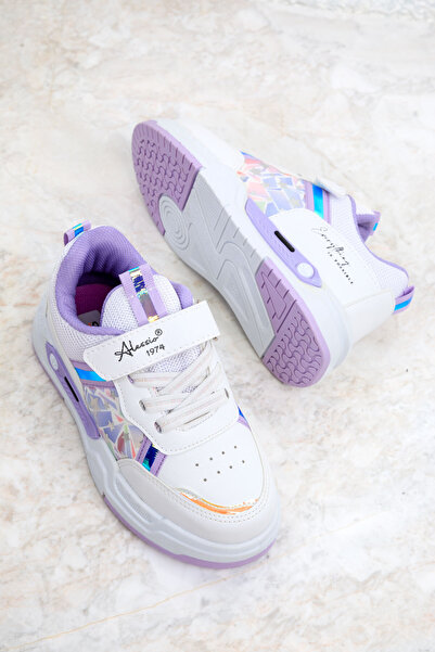 SOHO 19644 Model bílých a fialových dětských tenisek