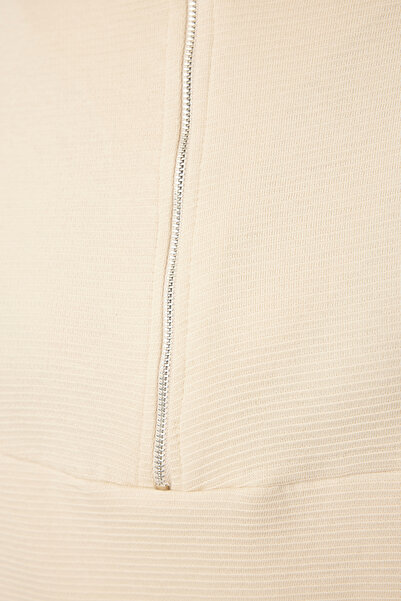 Trendyol Collection Hanorac tricotat culoare piatră - TWOAW25SW00155