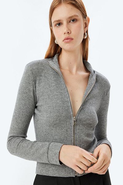 Koton Šedý dámský cardigan - 5Wak90112Ht