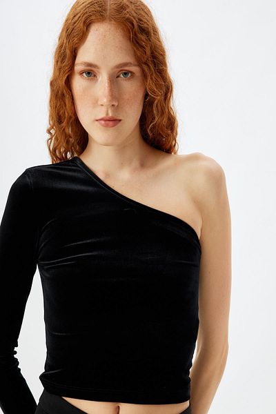 Koton Tricou negru pentru femei 5WAK50001EK