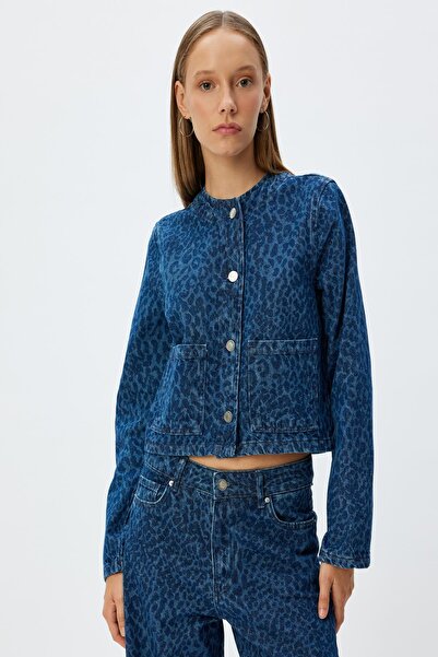 Koton Γυναικείο μπουφάν Medium Indigo - 5WAL50056MD