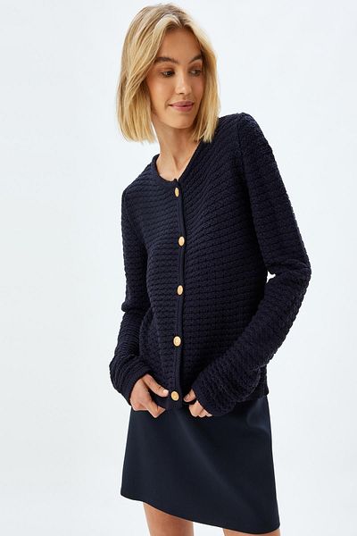 Koton Navy Blue Women's Cardigan - 5Wak90391Ht