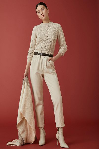 Koton Women's Off White Trousers 3WAL40059MD