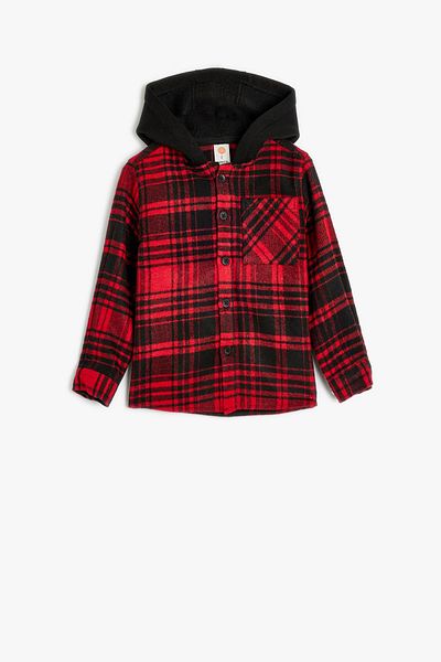 Koton Red Plaid Baby Boy Shirt 5Wmb60007Tw