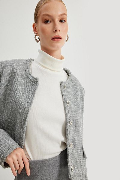 Koton Gray Women's Jacket 5Wak50057Pw