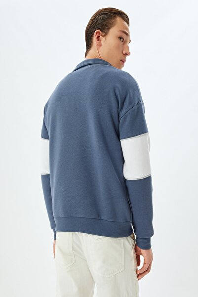 Koton Mavi Erkek Yetişkin Sweatshirt 5WAM70029MK