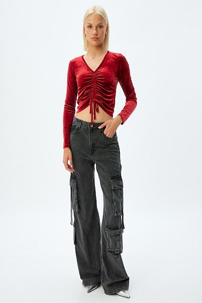 Koton Claret Red Damen-T-Shirt 5WAK50032EK
