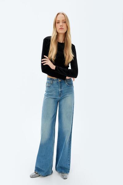 Koton Tricou negru pentru femei 5WAK50037EK