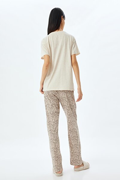 Koton Bej Melanj Kadın Pijama Takımı 5WLK40044MK