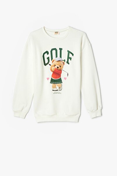 Koton Dziewczęca bluza ecru - 5Wkg10509Ak