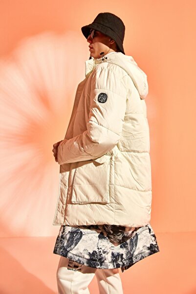 Koton Oversize Puffer Jacket with Hooded Pocket Detail