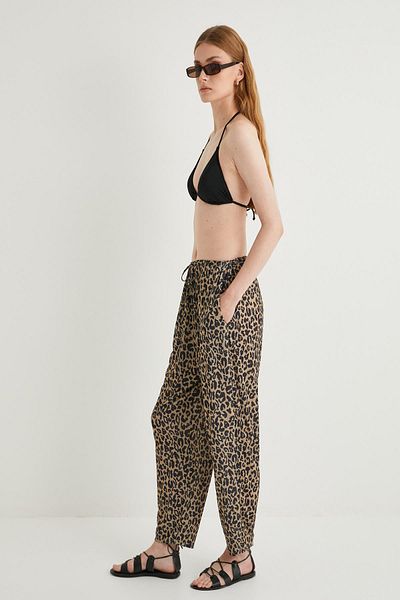Koton Black Patterned Women's Trousers 4Sak40120Ek