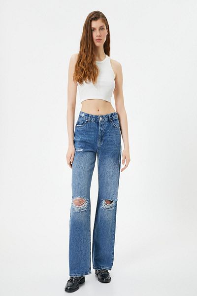 Koton Mittlere Indigo-Jeans für Damen – Modell 4SAL40095MD
