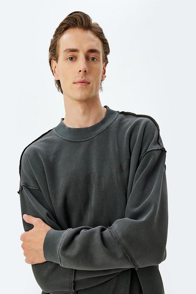 Koton Men's Anthracite Adult Sweatshirt - 5Wam70014Mk