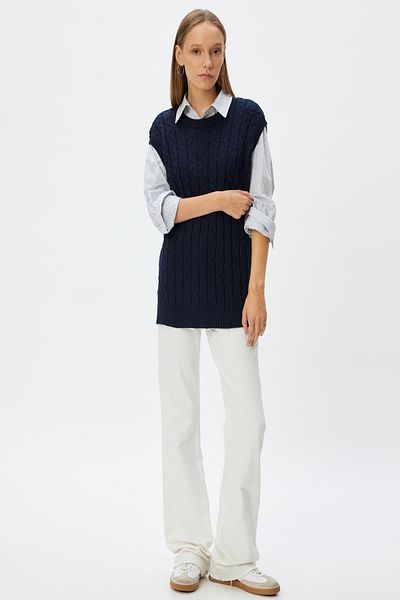 Koton Navy Blue Young Vest 5Wal20023Ht