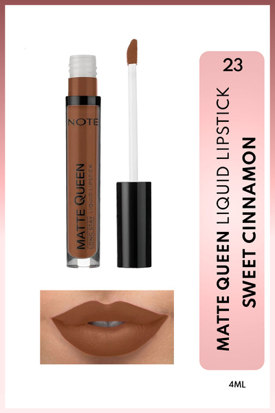 NOTE Matte Queen Lipstick Kalıcı Mat Likit Ruj - 23 Sweet Cinnamon - Kahverengi
