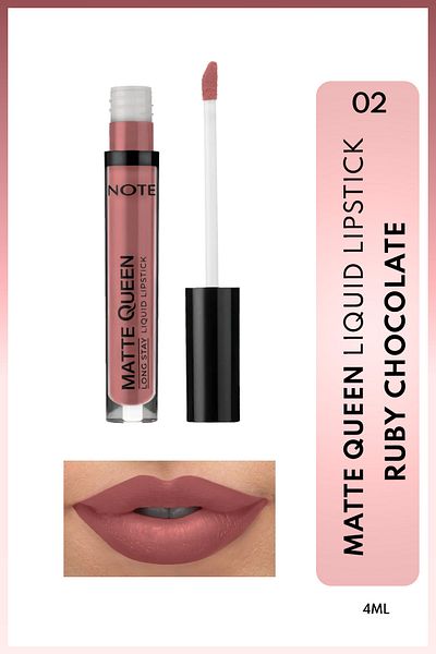 NOTE Ruby Chocolate Matte Lipstick - 02 Lasting Lipstick - Pink