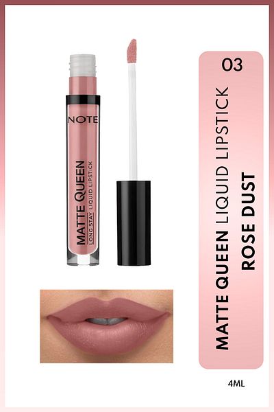 NOTE Matte Queen Nude Lipstick - 03 Rose Dust, Lasting Matte Liquid