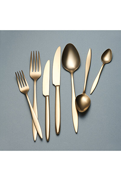 KORKMAZ Talia Satin Gold 84 Parça Çatal Kaşık Bıçak Seti