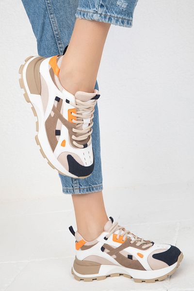 SOHO Nerz-weißer Damen-Sneaker 19766