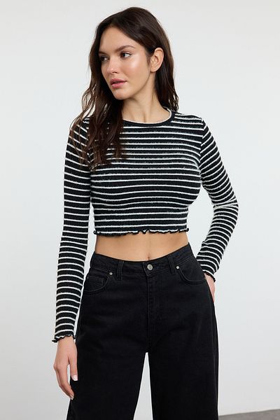 Trendyol Collection Πλεκτή μπλούζα με ελαστική εφαρμογή Crew Neck - TWOAW25BZ00285