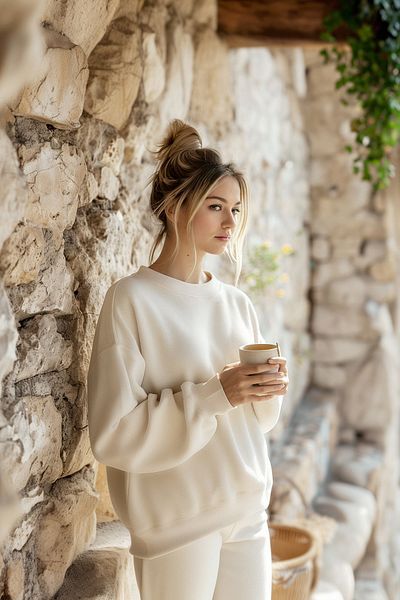 Trendyol Collection Stone Oversize/Bequemer Schnitt Basic Rundhals Dick/Innen Fleece Strick Sweatshirt TWOAW24SW00102