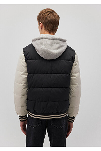 Mavi Kapüşonlu Siyah Şişme Mont 0110395-900