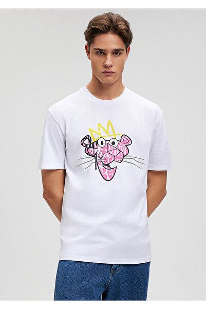 Mavi Λευκό μπλουζάκι - Pink Panther με τύπωμα , Loose Fit 0612299-620