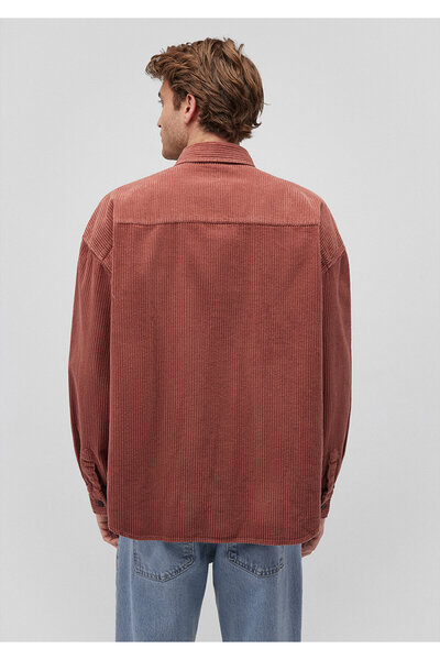 Mavi Vínová sametová oversize košile - 0210007 -70315