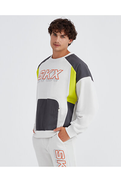 SKECHERS M LW Fleece Crew Neck Sweatshirt Erkek Gri Sweatshirt S232277-032
