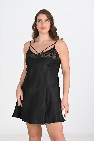 PRIMODA Plus Size Black Nightgown 2103